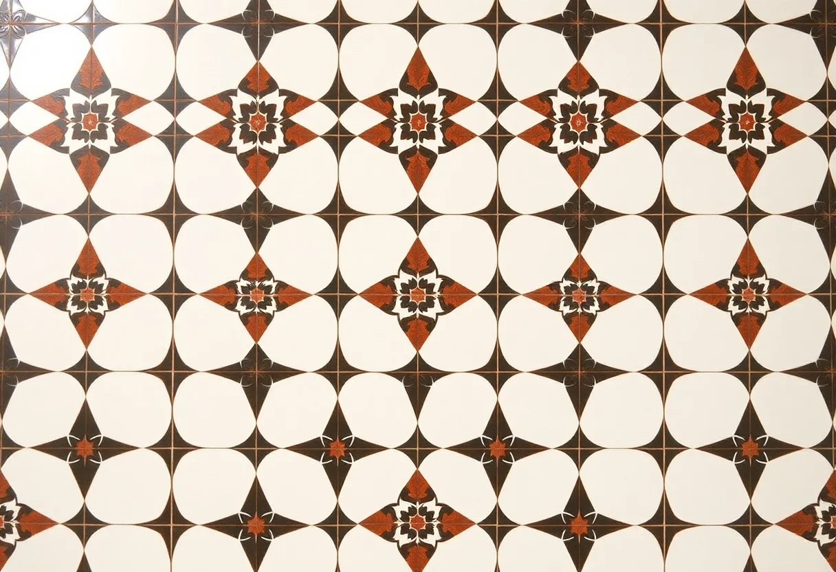 Modern Turkish tile with geometric patterns.